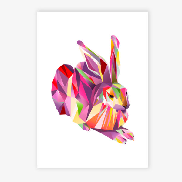 Grafikdruck Hans Hase Nr. 10 rosa