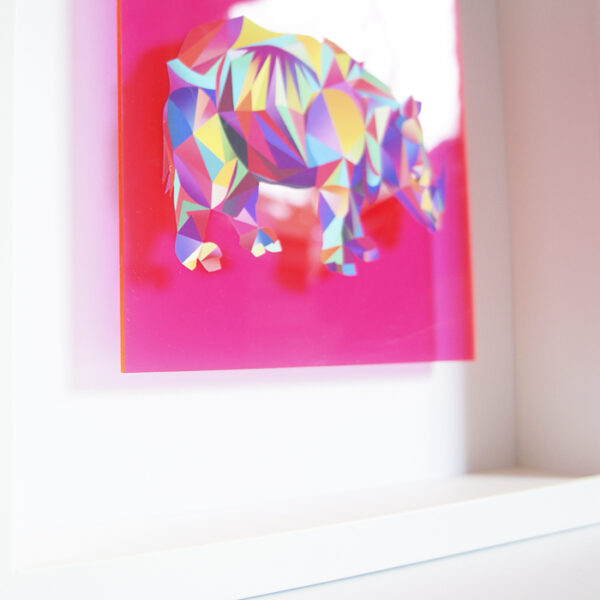 Bild mit Rahmen - Rita Rhino NEON POP ART 3D (pink) – Bild 2