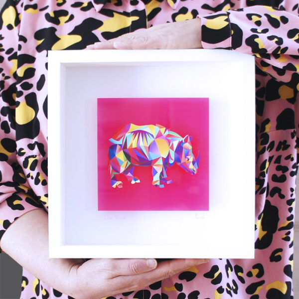 Bild mit Rahmen - Rita Rhino NEON POP ART 3D (pink) – Bild 3